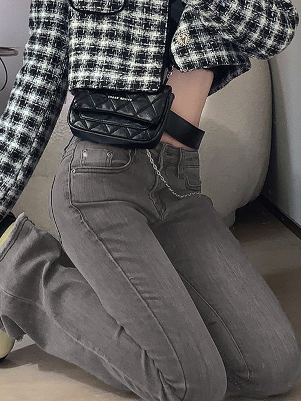 Washed Black Low Waist Flare Jeans-2