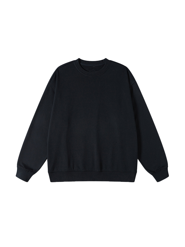 Men's Solid Color Crew Neck Sweatshirt-2